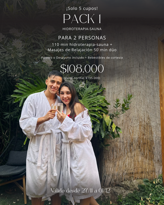 Black Friday: Pack 1 Hidroterapia-Sauna (para 2 personas)