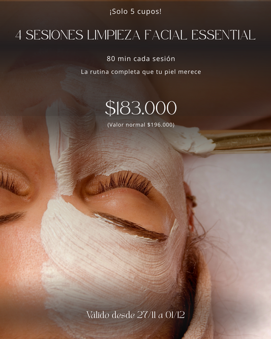 Black Friday: 4 Sesiones Limpieza Facial Essential (80 min cada sesión)