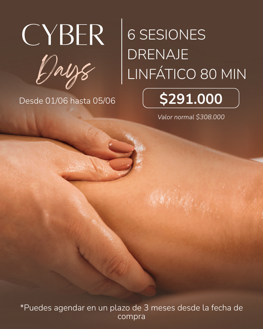 Cyber Days: 6 Sesiones Drenaje Linfático 80 min