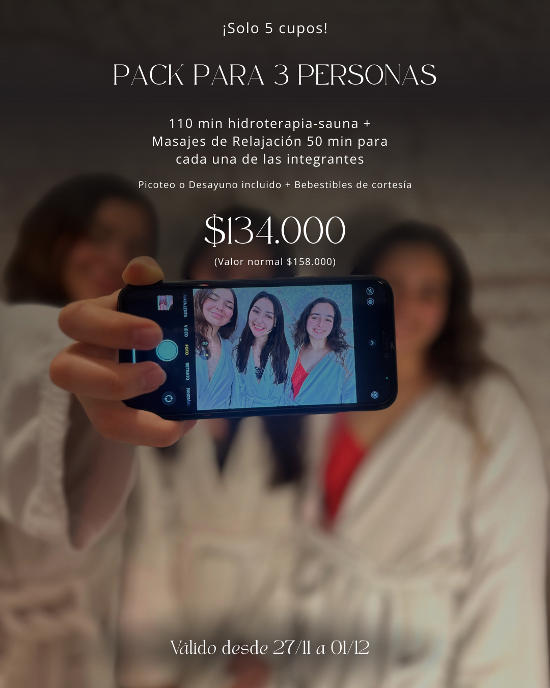 Black Friday: Pack grupal 3 personas