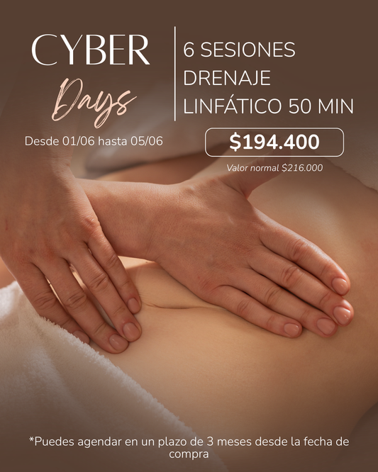 Cyber Days: 6 Sesiones Drenaje Linfático 50 min
