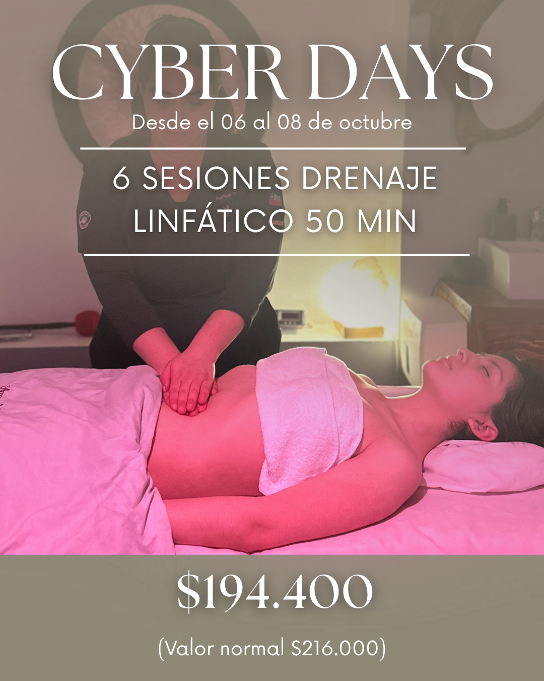 Cyber Days: 6 sesiones Drenaje Linfático 50 min
