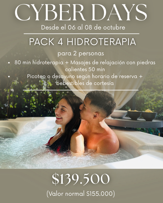 Cyber Days: Pack 4 Hidroterapia (para 2 personas)
