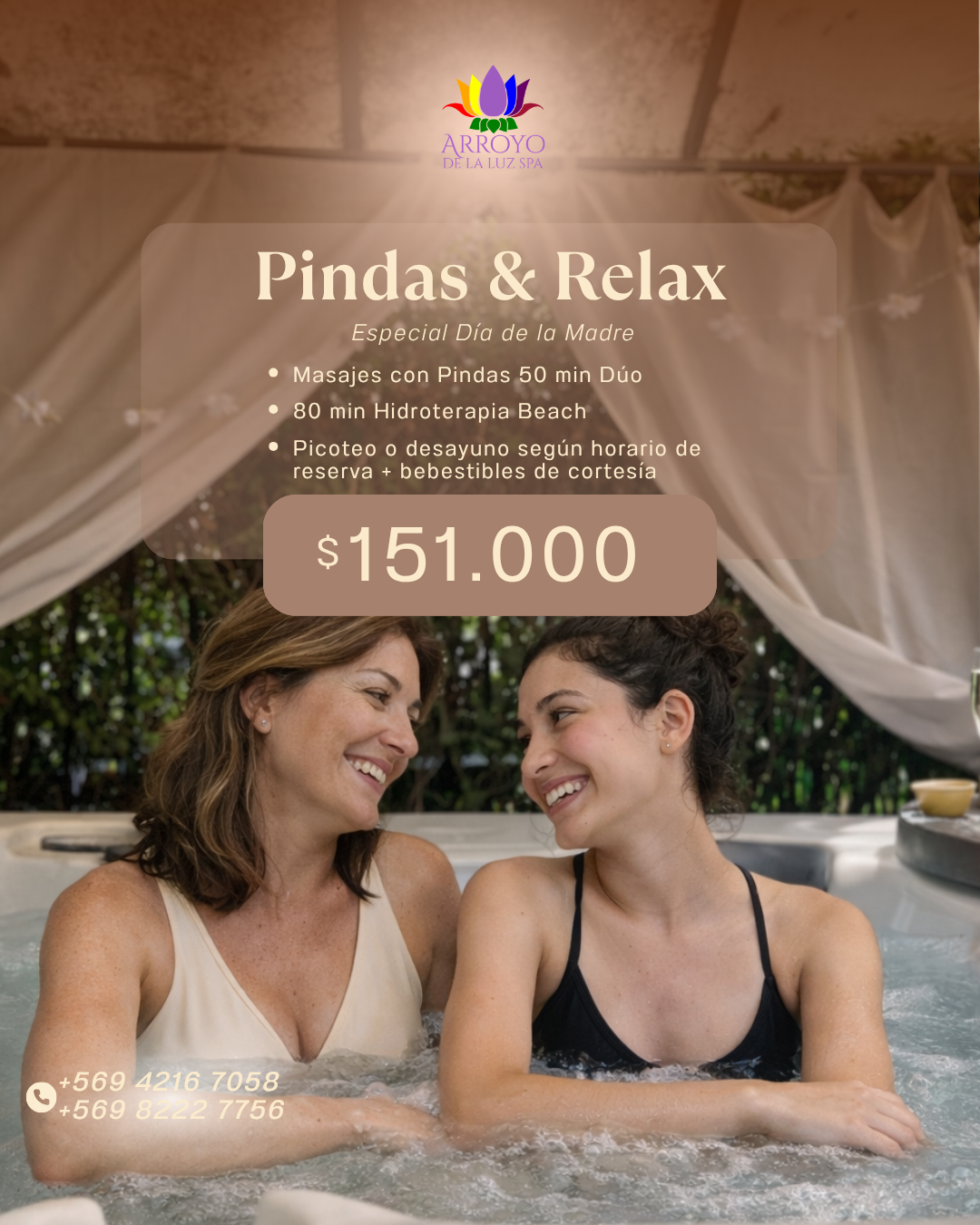 Pack Especial Día de la Madre: Pindas & Relax Hidroterapia Beach