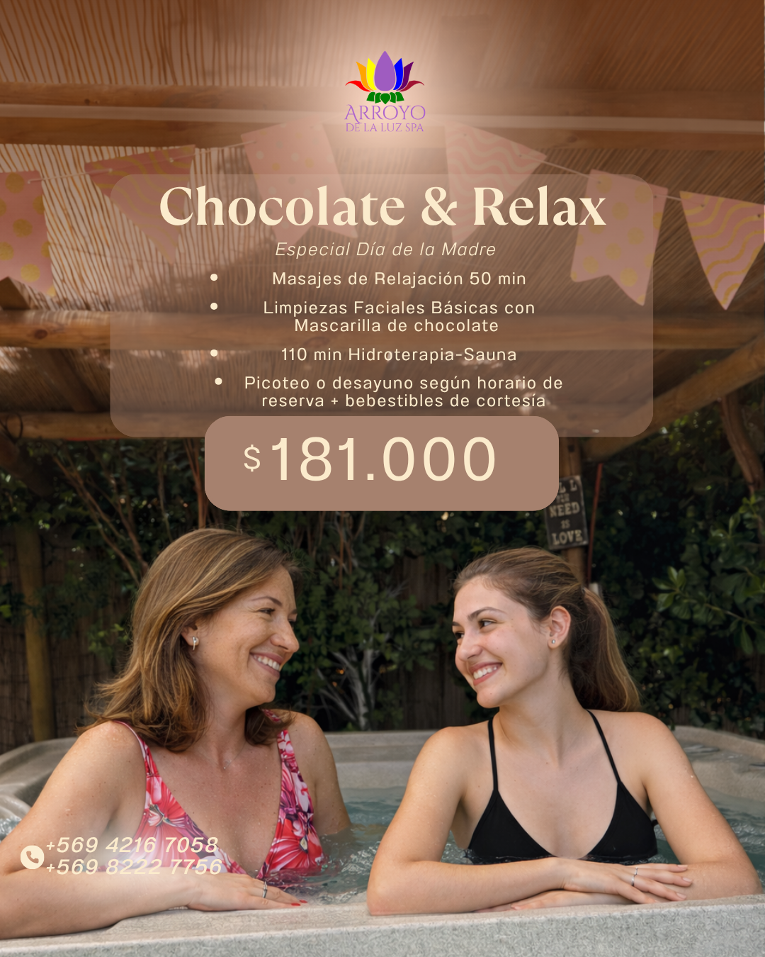 Pack Especial Día de la Madre: Chocolate & Relax Hidroterapia-Sauna