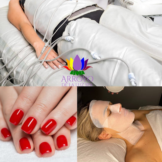 Presoterapia + facial velo colágeno + manicure semipermanente (2 horas en total)